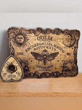 Ouija Mystifying Oracle Board with Planchette - Brown Wood Tone